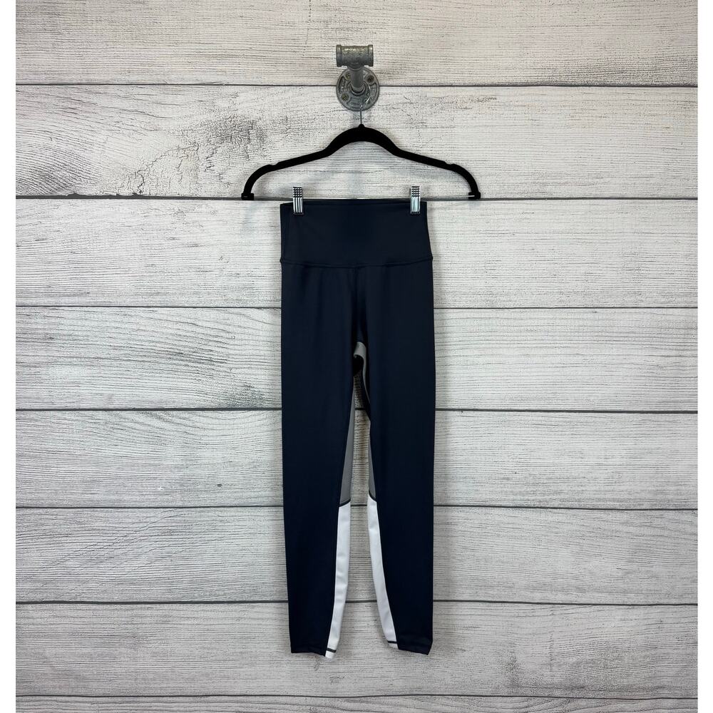 Allfenix Women's Gray & White Stripe Active High Waisted Leggings Size XS
